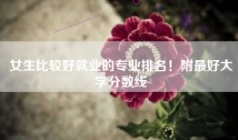 女生比较好就业的专业排名！附最好大学分数线
