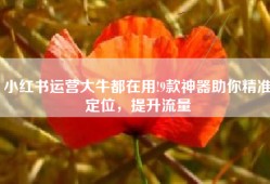小红书运营大牛都在用!9款神器助你精准定位，提升流量