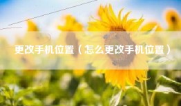 更改手机位置（怎么更改手机位置）
