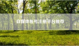 自媒体帐号注册平台推荐