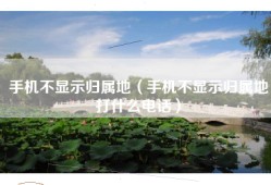 手机不显示归属地（手机不显示归属地打什么电话）