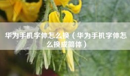华为手机字体怎么换（华为手机字体怎么换成简体）