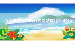 百度排名不倒的五种网站优化SEO技巧