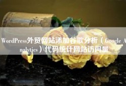 WordPress外贸网站添加谷歌分析（Google Analytics）代码统计网站访问量