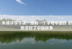 央视评李子柒：没有一个字夸中国好 但她讲好了中国故事