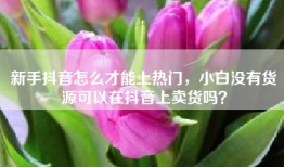 新手抖音怎么才能上热门，小白没有货源可以在抖音上卖货吗？