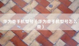 华为查手机型号（华为查手机型号怎么查）