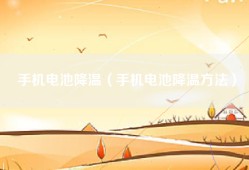 手机电池降温（手机电池降温方法）