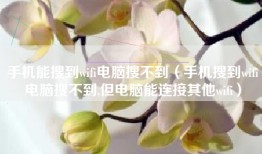 手机能搜到wifi电脑搜不到（手机搜到wifi电脑搜不到,但电脑能连接其他wifi）