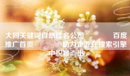 大同关键词自然排名公司👑百度推广首页👑助力企业在搜索引擎中脱颖而出