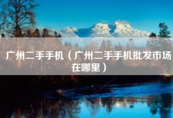 广州二手手机（广州二手手机批发市场在哪里）