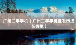 广州二手手机（广州二手手机批发市场在哪里）