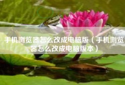 手机浏览器怎么改成电脑版（手机浏览器怎么改成电脑版本）