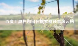 百度工具栏如何在搜索框预置风云榜
