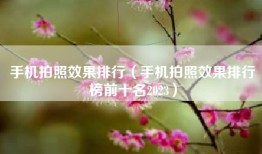 手机拍照效果排行（手机拍照效果排行榜前十名2023）