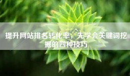 提升网站排名转化率，先学会关键词挖掘的四种技巧
