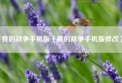 我的战争手机版（我的战争手机版修改）