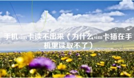 手机sim卡读不出来(为什么sim卡插在手机里读取不了)