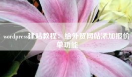 wordpress建站教程：给外贸网站添加报价单功能