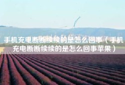 手机充电断断续续的是怎么回事（手机充电断断续续的是怎么回事苹果）