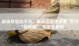 新场景层出不穷，新业态加速发展  支付“非接触” 生活更便利