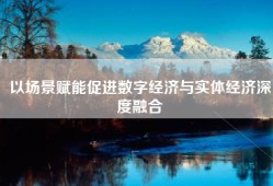 以场景赋能促进数字经济与实体经济深度融合