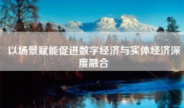 以场景赋能促进数字经济与实体经济深度融合
