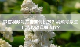 微信视频号广告如何投放？视频号原生广告投放详细流程？