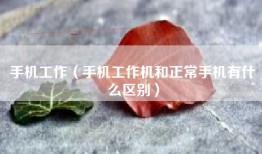 手机工作(手机工作机和正常手机有什么区别)