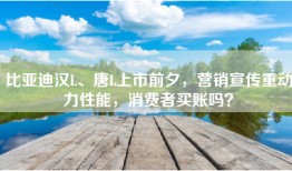 比亚迪汉L、唐L上市前夕，营销宣传重动力性能，消费者买账吗？