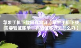 苹果手机下载需要验证（苹果手机下载需要验证账单一直验证不过去怎么办）