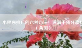 小程序推广的六种方法！满满干货分享！（含图）
