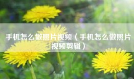 手机怎么做照片视频（手机怎么做照片视频剪辑）