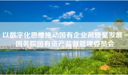 以数字化思维推动国有企业高质量发展－国务院国有资产监督管理委员会