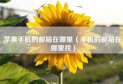 苹果手机的邮箱在哪里（手机的邮箱在哪里找）