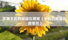 苹果手机的邮箱在哪里（手机的邮箱在哪里找）
