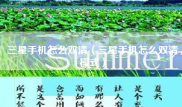 三星手机怎么双清(三星手机怎么双清模式)
