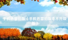 手机迅雷旧版（手机迅雷旧版本不升级版）