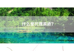什么是代理渠道？