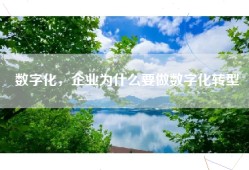 数字化，企业为什么要做数字化转型​