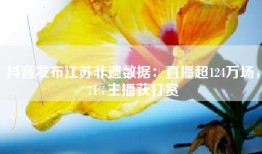 抖音发布江苏非遗数据：直播超124万场，71%主播获打赏