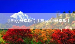 手机QQ安卓版（手机qq2020安卓版）