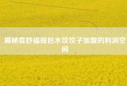 揭秘喜妙福现包水饺饺子加盟的利润空间