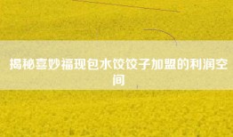 揭秘喜妙福现包水饺饺子加盟的利润空间