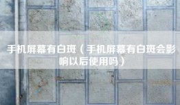 手机屏幕有白斑（手机屏幕有白斑会影响以后使用吗）