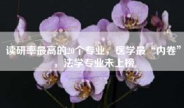 读研率最高的20个专业，医学最“内卷”，法学专业未上榜
