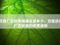 百度广告的费用通常是多少，百度进行广告投放的收费准则