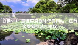 白杨SEO：最近百度删除低质网站，还有必要做网站SEO吗？