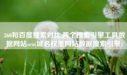 360和百度搜索对比,两个搜索引擎工具数据网站seo(域名权重网站数据搜索引擎)