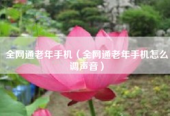 全网通老年手机（全网通老年手机怎么调声音）
